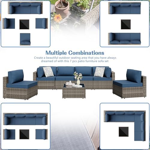 7 Piece Outdoor Patio Furniture Set - Image 2