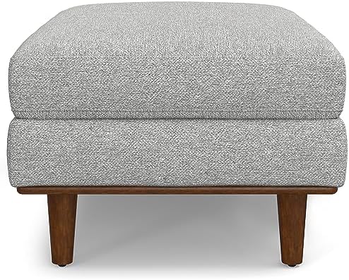 SIMPLIHOME Morrison 49" Wide Woven-Blend Fabric Rectangle Ottoman in Grey - Image 6