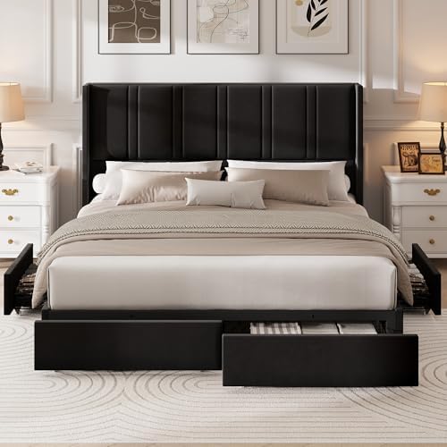 LARMACE Queen Upholstered Bed Frame - Image 5
