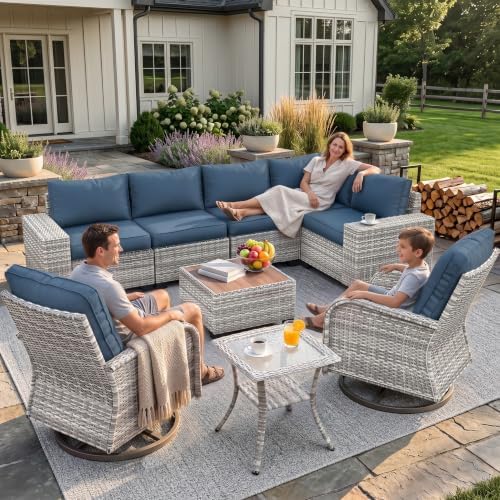 Outdoor Patio Furniture Set Pe Wicker Rattan Outdoor Conversation Sofa by MuphyersPatioFurniture