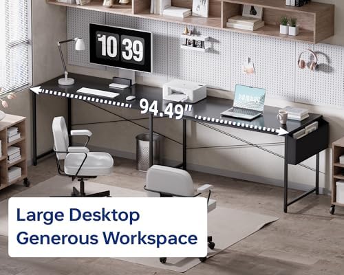 Pamray 64.5 Inch Reversible L Shaped Gaming Desk Large Corner Computer Desk - Image 5