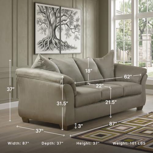 Signature Design by Ashley Darcy Microfiber 3-Seat Sofa Couch, Cobblestone - Image 3