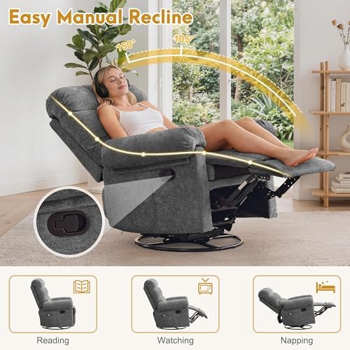 Korser 360° Swivel Rocker Recliner Chair, Rocking Chair Nursery - Image 5
