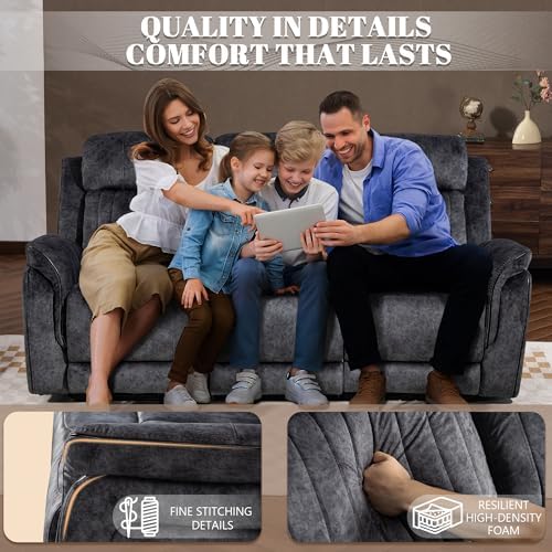 Zero Gravity Power Reclining Sofa Set, 3-Seater Reclining Couch - Image 6