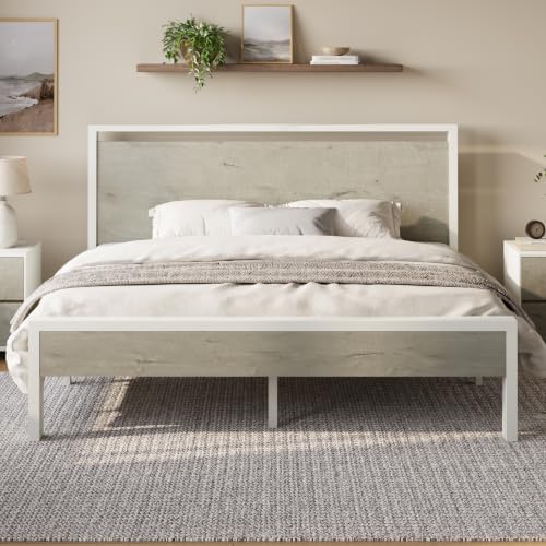 Allewie King Size Bed Frame, Heavy Duty 12 Metal Slats Support by Allewie