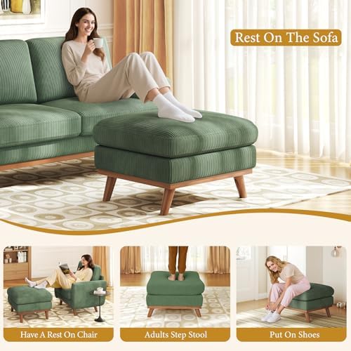 Vesgantti Large Ottoman for Modular Sofa, 29.5" Corduroy Pouf Ottoman - Image 6