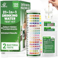 21-in-1 Drinking Water Test Kit – 120 Strips + 2 Bacteria Tests – Easy DIY by PUREFIZ