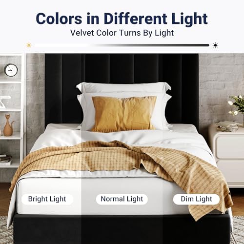 Allewie Twin Bed Frame/Velvet Upholstered Bed Frame - Image 4