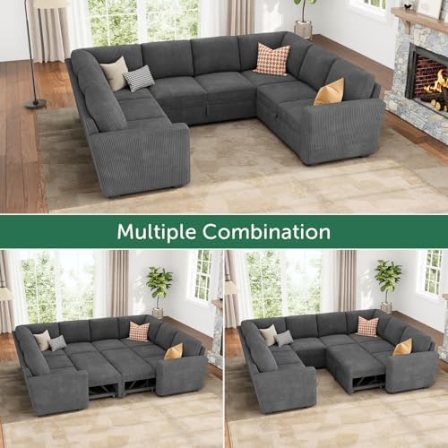 HONBAY 111'' Modular Sectional Sleeper Sofa - Image 4