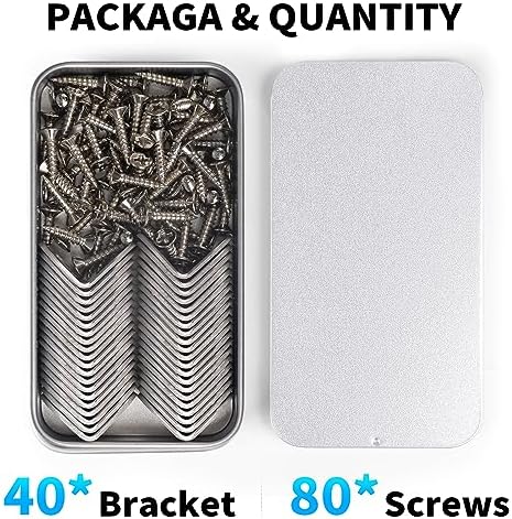 FATLODA 40PCS L Bracket Corner Brace, Stainless Steel Corner Bracket - Image 2