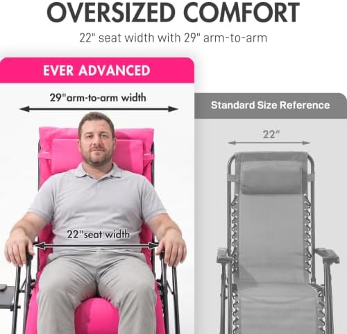 EVER ADVANCED Aluminum Zero Gravity Chair, 2.4" Padded, 350 lb Capacity - Image 5