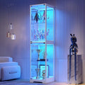 TAGELIER 65" Tall Glass Display Cabinet by TAGELIER