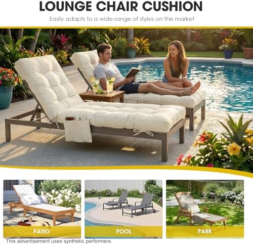 Yddsky Outdoor Chaise Lounge Chair Cushion, Lounge Chair Cushions Thickened - Image 7