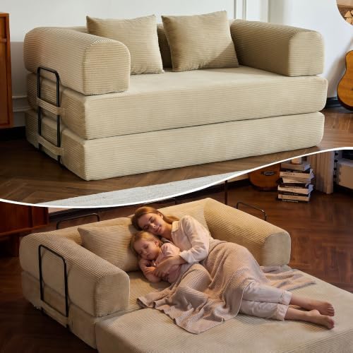 59" Convertible Sofa Bed, Boneless Sleeper Futon Couch by Unknown