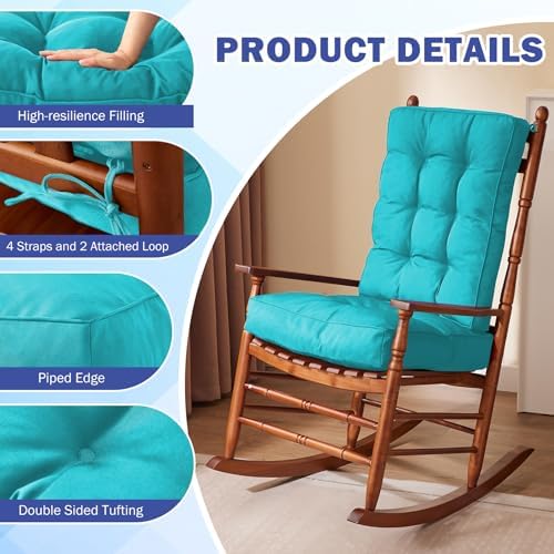 IPYNBAP Rocking Chair Cushion, Waterproof and Fade-Resistant Patio Chair - Image 5