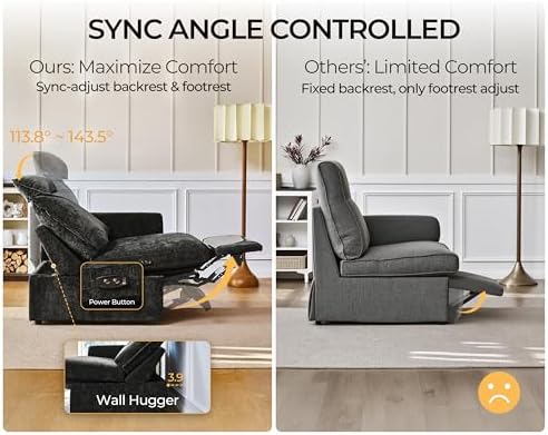175" Modular Reclining Sofa 6 Seater U-Shaped Couch - Image 6