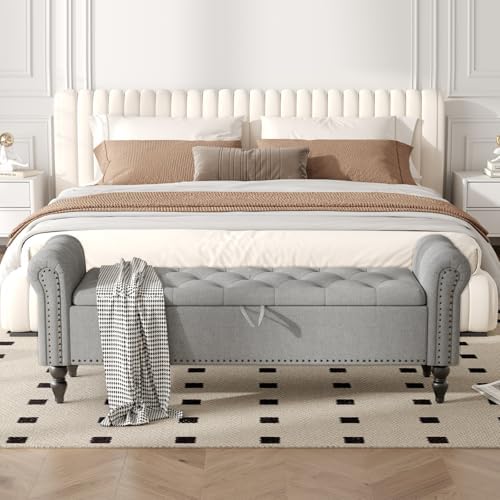 Furniliving 63” End of Bed Bench, Bedroom Bench - Image 2