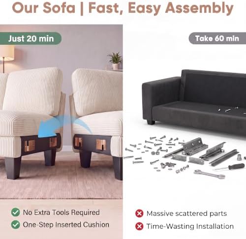 Homall 105" U-Shaped Sectional Couches, Sofa Couch - Image 7