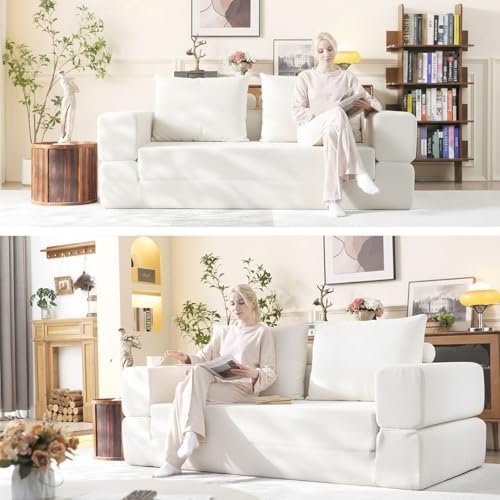 WHGBJA Oversized 79” Double Chaise Lounge Sofa Bed, Deep Seat Corduroy Cloud - Image 6