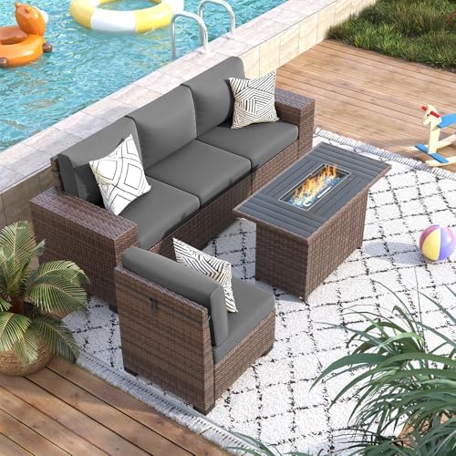 Patio Furniture Set with 44'' Fire Pit Table - Image 2
