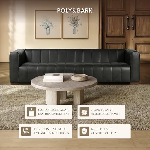 POLY & BARK Canale 99" Sofa in Onyx Black – Modern Living Room Couch - Image 5
