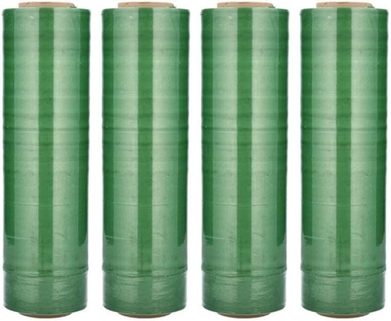 PSBM Green Stretch Wrap, 15 Inch x 1476 Feet, 8 Pack, Tinted Pre-Stretched Shrink Wrap Film for Moving, Packaging, Pallet Wrapping