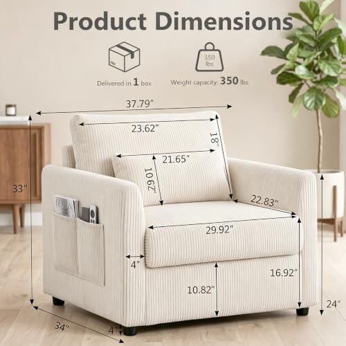 38" Oversized Accent Chair - Image 2