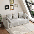 Curved Modern Couch Sofa, Boneless Couch, Modern 3 Seater Cloud Couch, Deep Seat by Wrofly