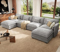 ELUCHANG 150" Oversized Modular Sectional Sofa Cloud Couch, 6 Seater U Shaped by ELUCHANG