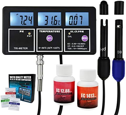 5-in-1 Water Quality Multi-Parameter PH EC CF TDS Temperature Test Meter by GAINEXPRESS