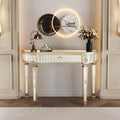 Gold Mirrored Console Table, Modern Luxury Entryway Vanity Desk Mirrored by Unknown