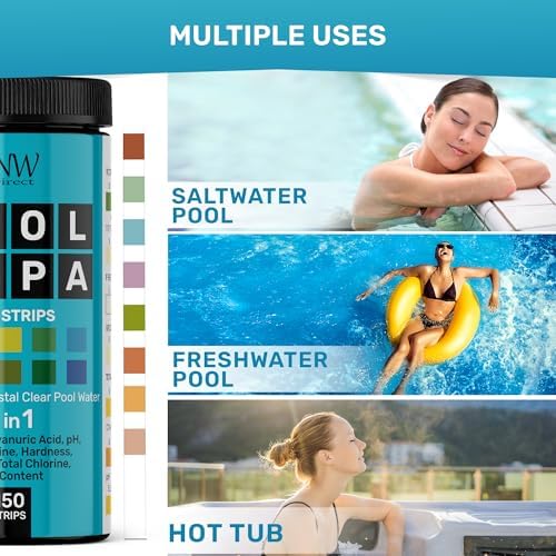 JNW Direct Pool Test Strips for Pools and Spas - 8 in 1 Water Test 150 Pack - Image 5