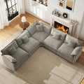WorthFurni 114" Oversized Modular Sectional Sofa, 5-Seater V Shaped Cloud Couch by WorthFurni