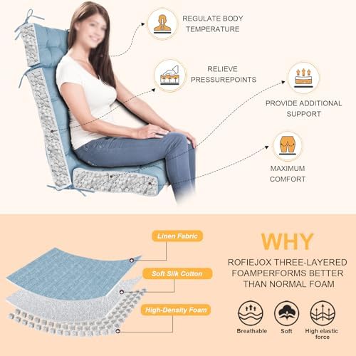 Rocking Chair Cushions Indoor High Back Set - Image 2