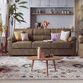 Ribilake 80 Inch Brown Faux Leather Sofa Couch by RIBILAKE