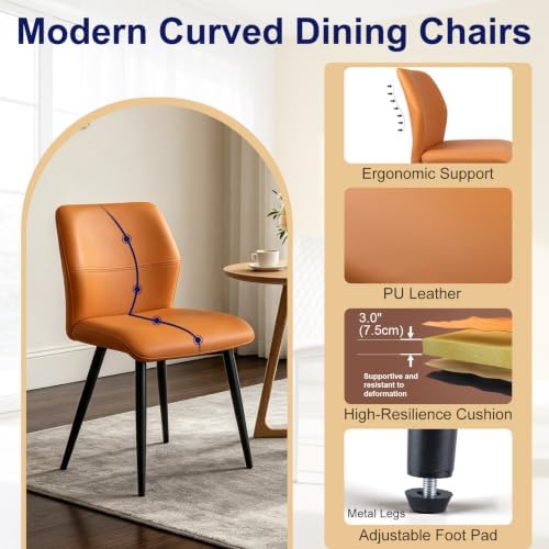 Leather Dining Chairs Set of 2 - Image 6
