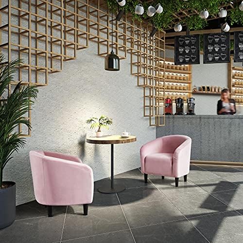 Yaheetech Compact Velvet Accent Chairs Set of 2 - Image 4