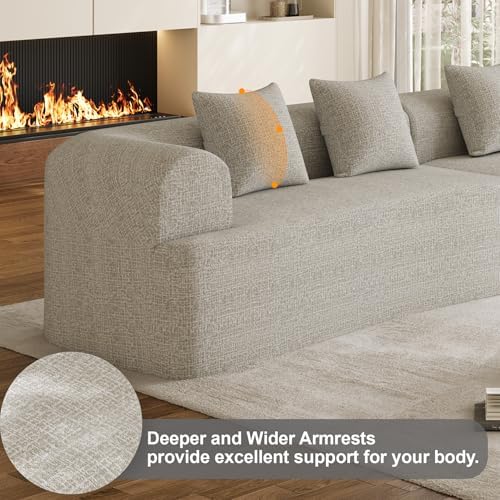 147" Oversized Sectional Sofa for Living Room, Modern Luxury Plush Chenille - Image 7