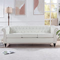 LEVNARY Chesterfield Sofa, Classic Tufted Upholstered Leather Couch, Modern 3 by LEVNARY