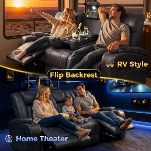 Home Theater Seating, Reclining Sofa, 3X Recliner Sofa - Image 5