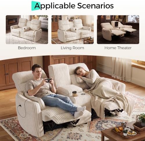 LINSY Modular Loveseat Recliner Sofa, 2-Seater Recliner Sofa - Image 6