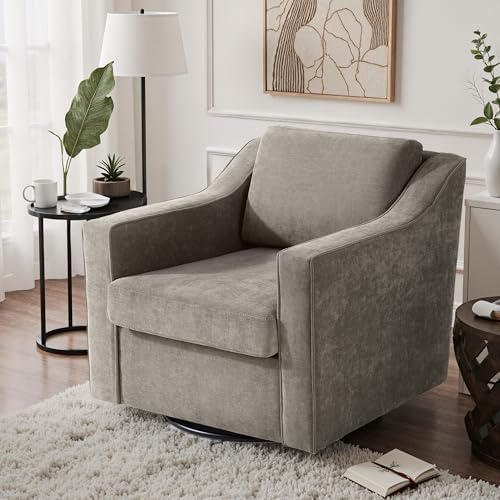 Swivel Accent Chair, Chenille Upholstered Armchair - Image 3