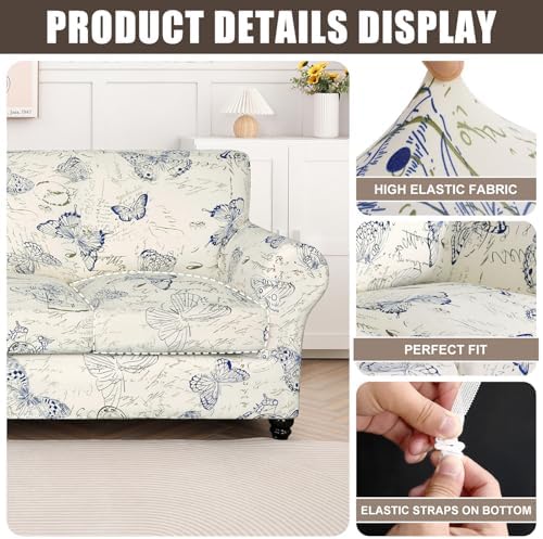 SearchI Stretch Sofa Cover Printed Couch Covers, Floral Pattern 2 Piece - Image 2