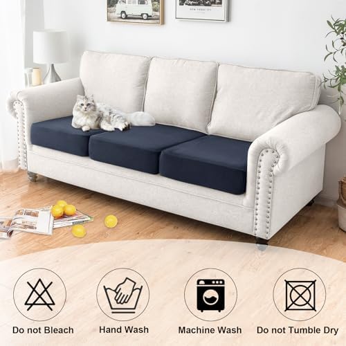 NAISI Waterproof Couch Cushion Covers Thick Velvet Fabric Washable Sofa - Image 6