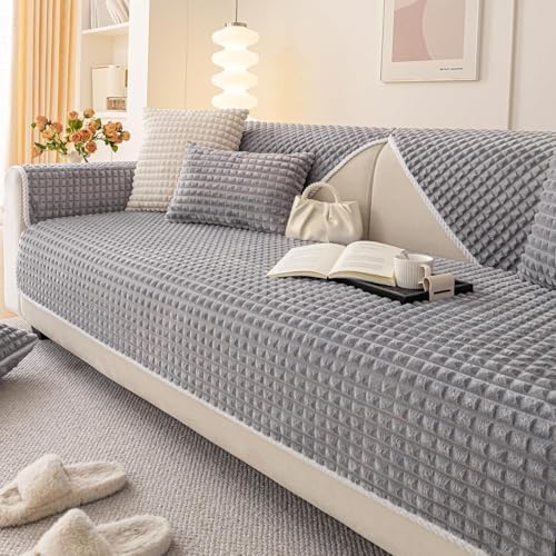 Soft Velvet Fuzzy Couch Covers Washable by TIANXINBAOBEI