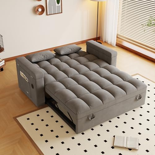 3 in 1 Convertible Sleeper Sofa, 65in Sleeper Couch - Image 5