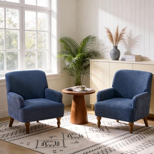 Modern Wingback Accent Chair, Upholstered Fabric Living Room Armchair - Image 4