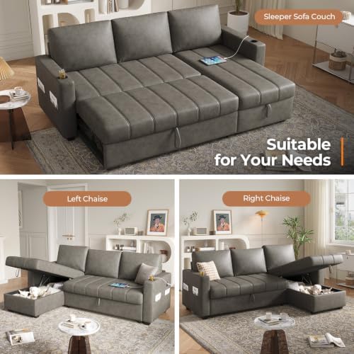 COPIAE 89 inch L-Shaped Sectional Sofa Sleeper - Image 3