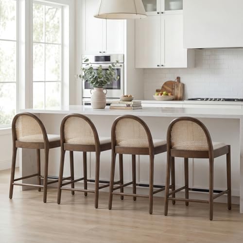 DUOMAY Modern Linen Counter Stools Set of 4, 26 Inch Seat Height Counter Height by DUOMAY