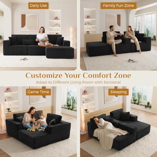 108" Boneless Cloud Sectional Couches - Image 5